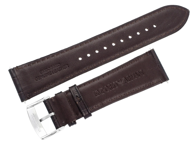 Oryginalny pasek Emporio Armani AR1785 brązowy aligator skóra 23mm